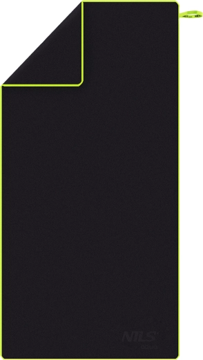 Quick-drying microfiber towel NILS aqua black/green 140 × 70 cm