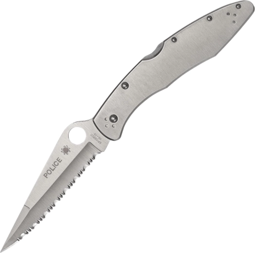 Spyderco Police Model folding pocket knife 10.7 cm, serrated blade, VG-10