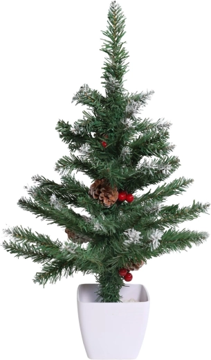 Artificial Christmas tree in a planter, snow-covered pine 90 cm