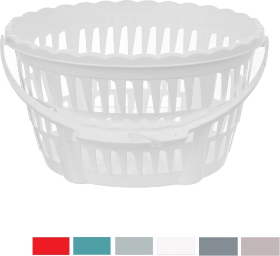 Panier à pinces à linge en plastique avec poignée, 22 × 18 × 13 cm (assortiment de couleurs)