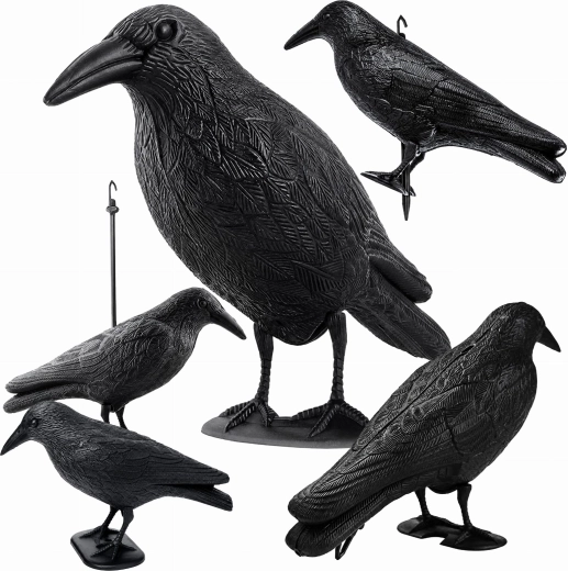 Grand corbeau – effaroucheur de pigeons et d’étourneaux pour balcon et jardin 38 × 12,5 × 23 cm - 1 pièce