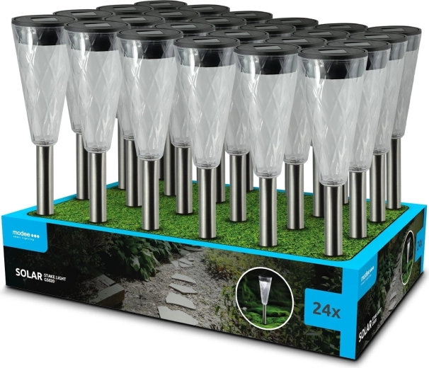 Modee tuinlamp op zonne-energie LED grondlamp GS020 35 cm koelwit