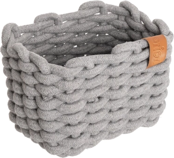 Panier de rangement Skandi en coton, gris 19,5 × 14 × 14 cm