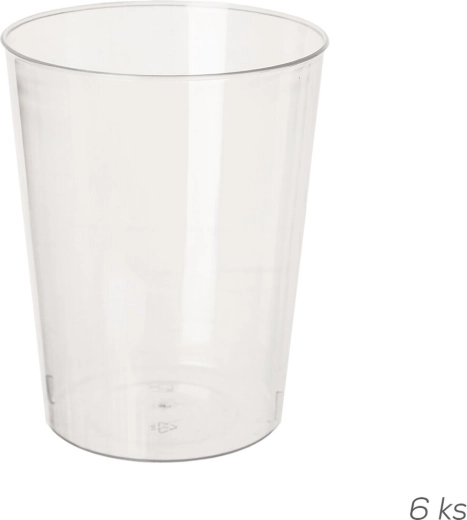 Plastic cups 280 ml transparent – set of 6 pcs