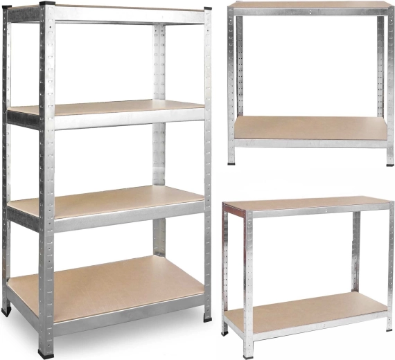 Metal Shelving Unit PLONOS 150 × 75 × 30 cm, silver, boltless system
