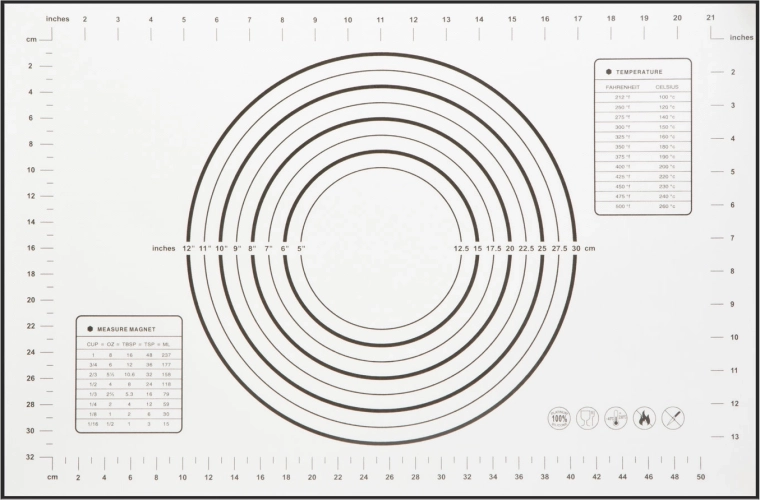 Silicone Rolling Mat with Measurement Markings 60 × 40 cm