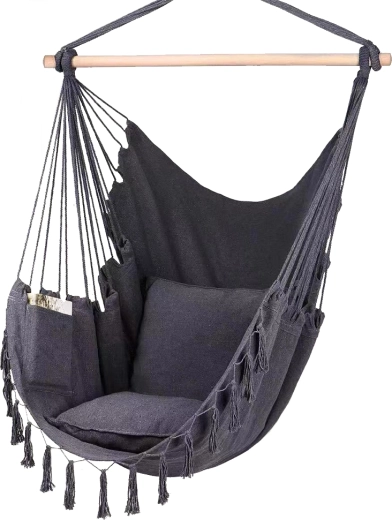 Hangende Braziliaanse stoel LUA, zwart