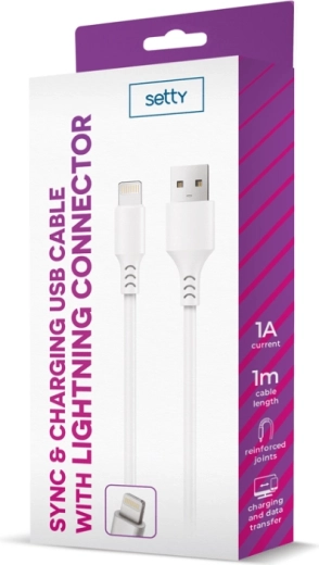 Setty USB–Lightning cable 1 m white
