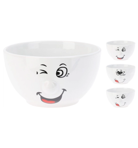 Porcelain bowl with a cheerful face 500 ml