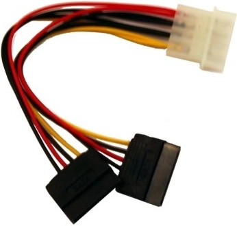 MOLEX to 2× SATA Power Cable, 0.15 m