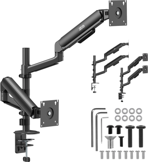 Bureauhouder voor 2 monitoren Ergo Office 17–32" met gasveren