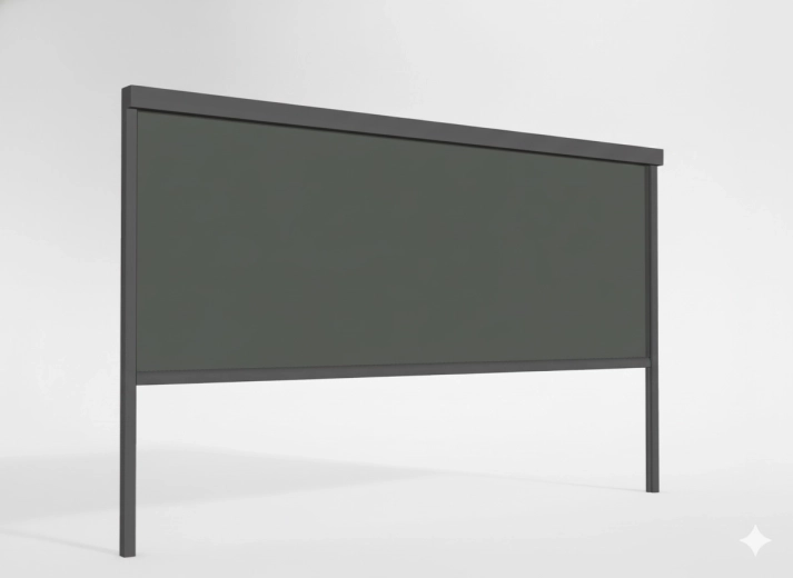 ZIP-rolgordijn voor aluminium pergola 4 m, windbestendige Teslin-stof, grijs