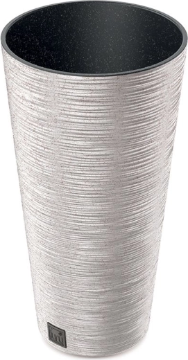 Cache-pot Furu Slim Eco Wood avec insert 25 cm – blanc