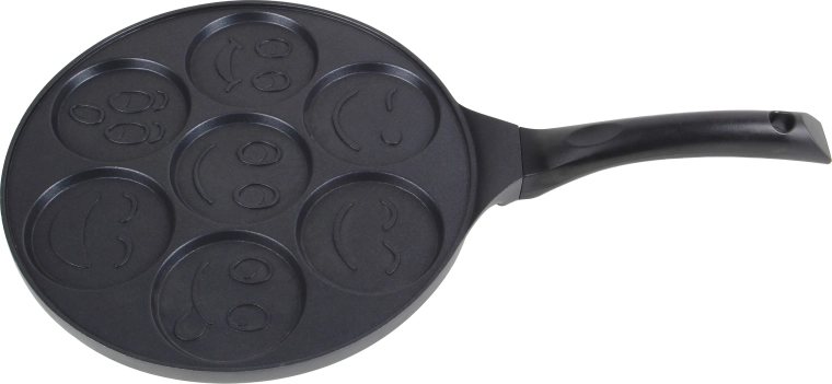 Pannenkoekenpan met smileys Kitchisimo 26 cm met antiaanbaklaag