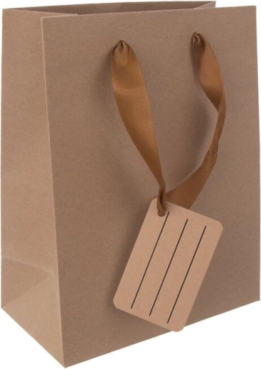 Sac cadeau en papier Nature 14 × 7 × 18 cm