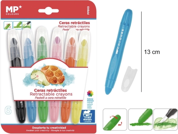 Draai-kleurpotloden - 6 kleuren