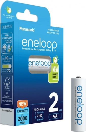 Rechargeable AA ENELOOP batteries 2000 mAh, 2 pcs