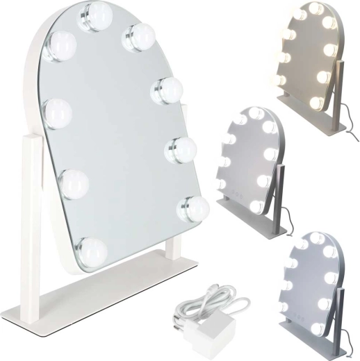 LED cosmetic makeup mirror with 9 bulbs
