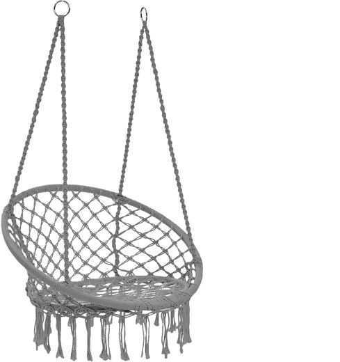 Fauteuil suspendu nid d’oiseau gris 80 × 60 × 120 cm