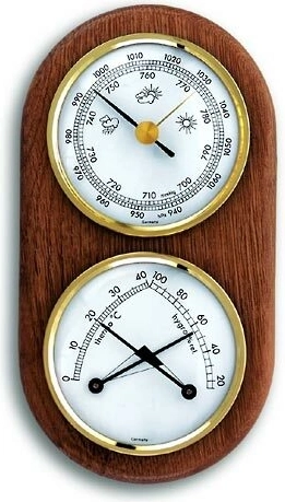 Station météo analogique TFA en bois de chêne