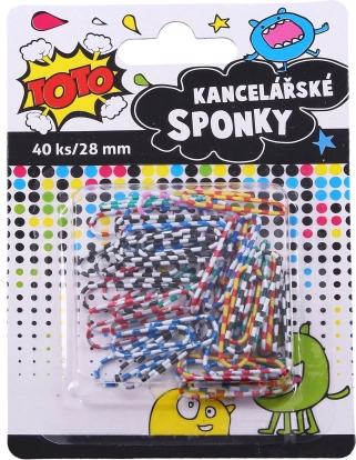 Gestreepte kantoorclips 28 mm - 40 stuks