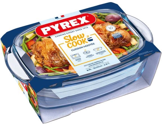 PYREX Glass Roaster with Lid 6.7 L