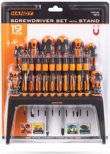 Handy 19-Piece Screwdriver Set with Stand