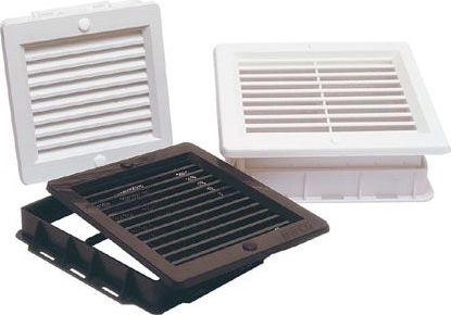 Ventilation grille with mesh 150 × 150 mm, white