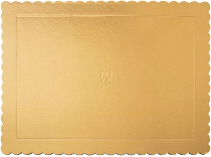 Sous-plat rectangulaire doré pour gâteau 40 × 30 cm