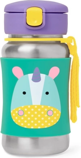 Skip Hop Zoo bouteille en acier inoxydable avec paille licorne 350 ml (12 mois+)