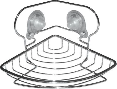 Eckiges Badezimmerregal 20 × 20 × 3,5 cm, Chrom