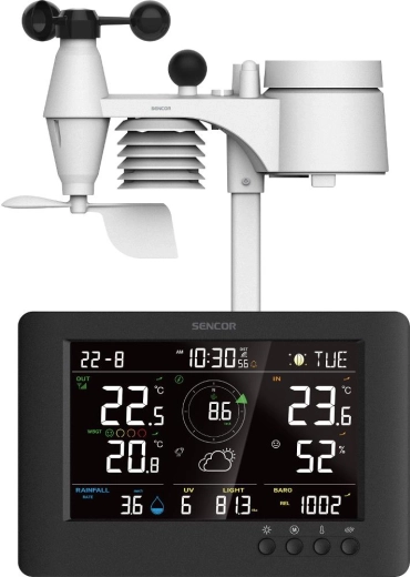 Station météorologique professionnelle Sencor SWS 9500 avec capteur sans fil 8-en-1