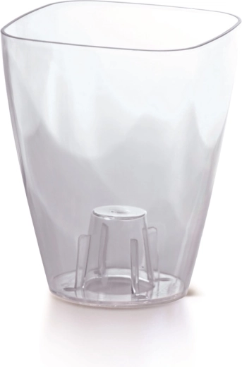 Transparante orchideeënpot COUBI ORCHID, vierkant 13,2 × 13,2 cm