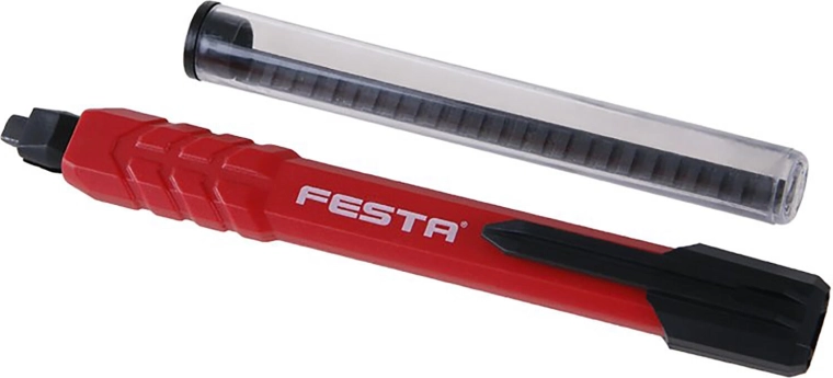 Carpenter's pencil with replaceable lead and spare leads FESTA