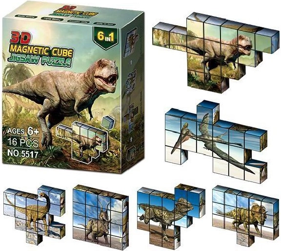 Jeu de construction magnétique dinosaures 16 pièces