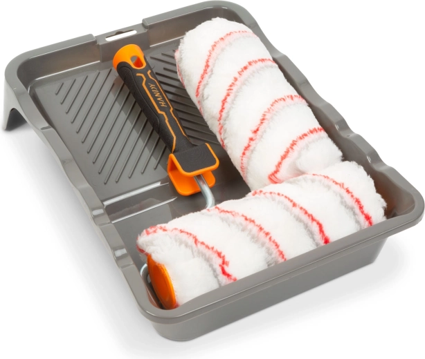 Kit de rouleaux de peinture avec raclette – 4 pièces