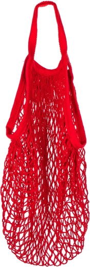 Net boodschappentas PRETTY UP 35 × 35 cm met lang handvat – rood