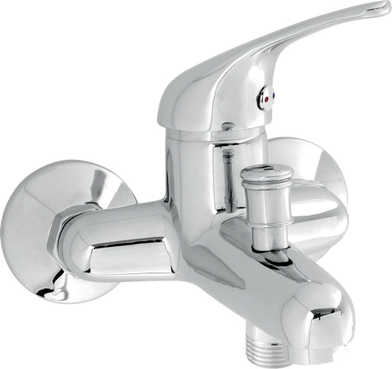 Wall-mounted bath faucet TITANIA IRIS, chrome, 100 mm spacing