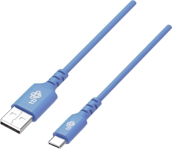Silicone USB–USB‑C Cable 1 m Blue with Quick Charge Support