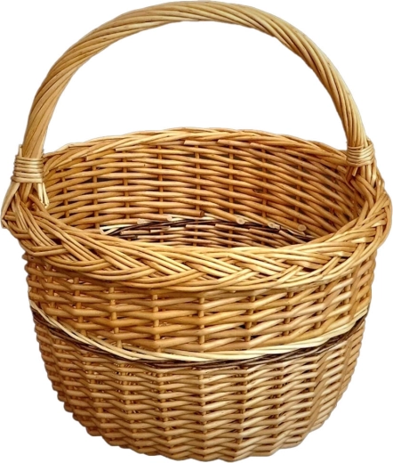 Runder Einkaufskorb aus lackiertem Weidengeflecht 29 × 34 cm