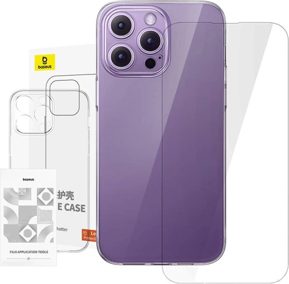 Coque transparente et verre trempé pour iPhone 14 Pro Max