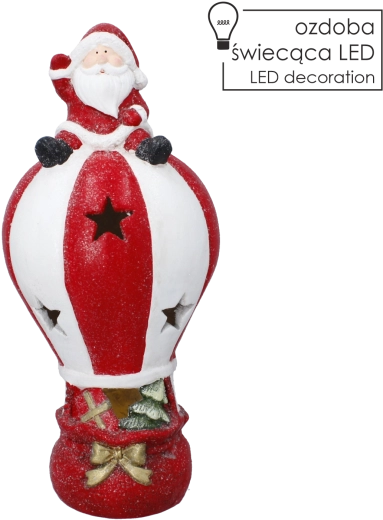 Kerstfiguur Sinterklaas op een ballon met LED-verlichting
