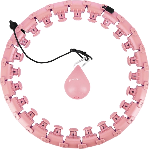 Cerceau hula hoop intelligent de massage avec poids rose