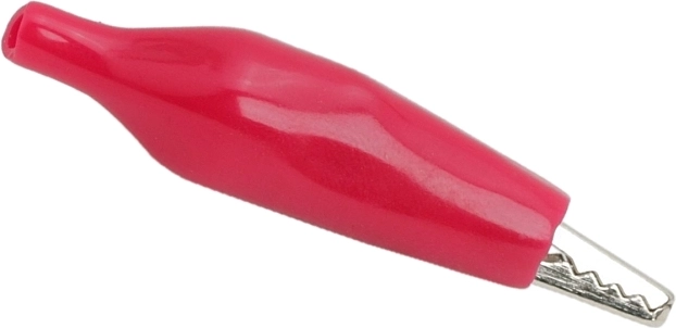 Pince crocodile moyenne avec isolation en PVC rouge