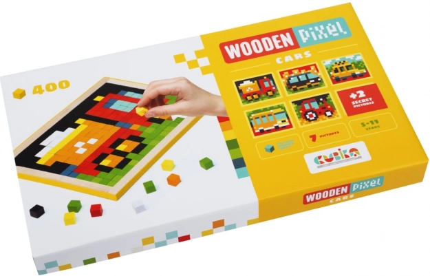 CUBIKA 14903 Pixel IV Cars - wooden mosaic 400 tiles and 7 templates