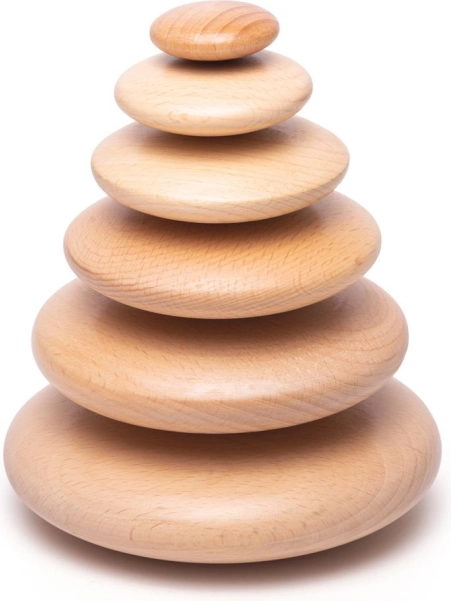 Balancing Game with Wooden Pebbles BIGJIGS BABY