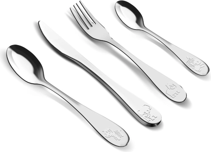 Lamart Kinderbesteck-Set mit Tiermotiven, 4-teilig
