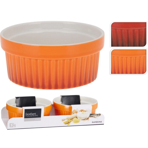 Porseleinen ovenschaaltjes 2 stuks rood Excellent Houseware