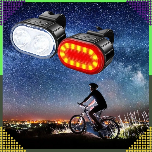 LED-Fahrradleuchtenset vorne und hinten, USB-aufladbar, wasserdicht, 2 Stk.