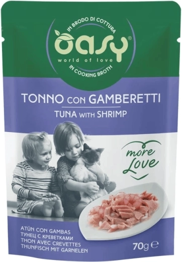 Oasy More Love pouch for cats tuna with shrimp 70 g
